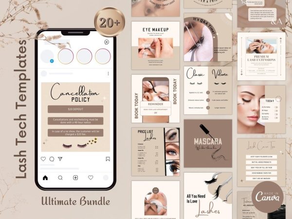 EN Brown Lash Tech Instagram Posts Social Media Content